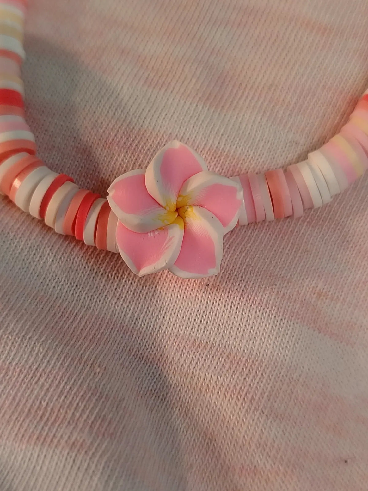 Clay beads hibiscus