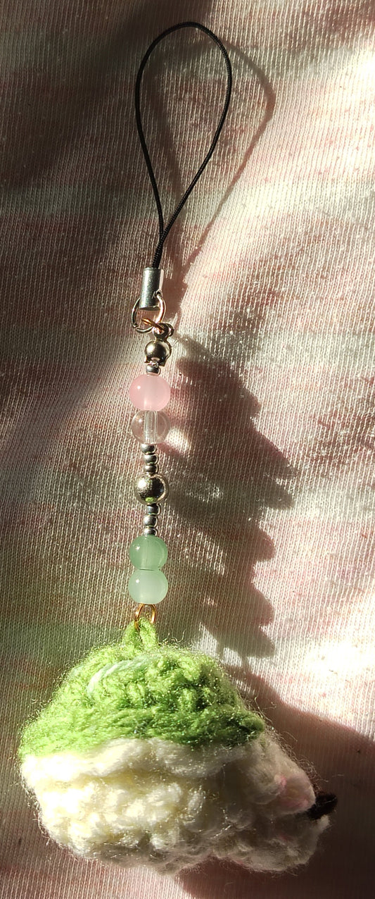 Crochet snail phone charm