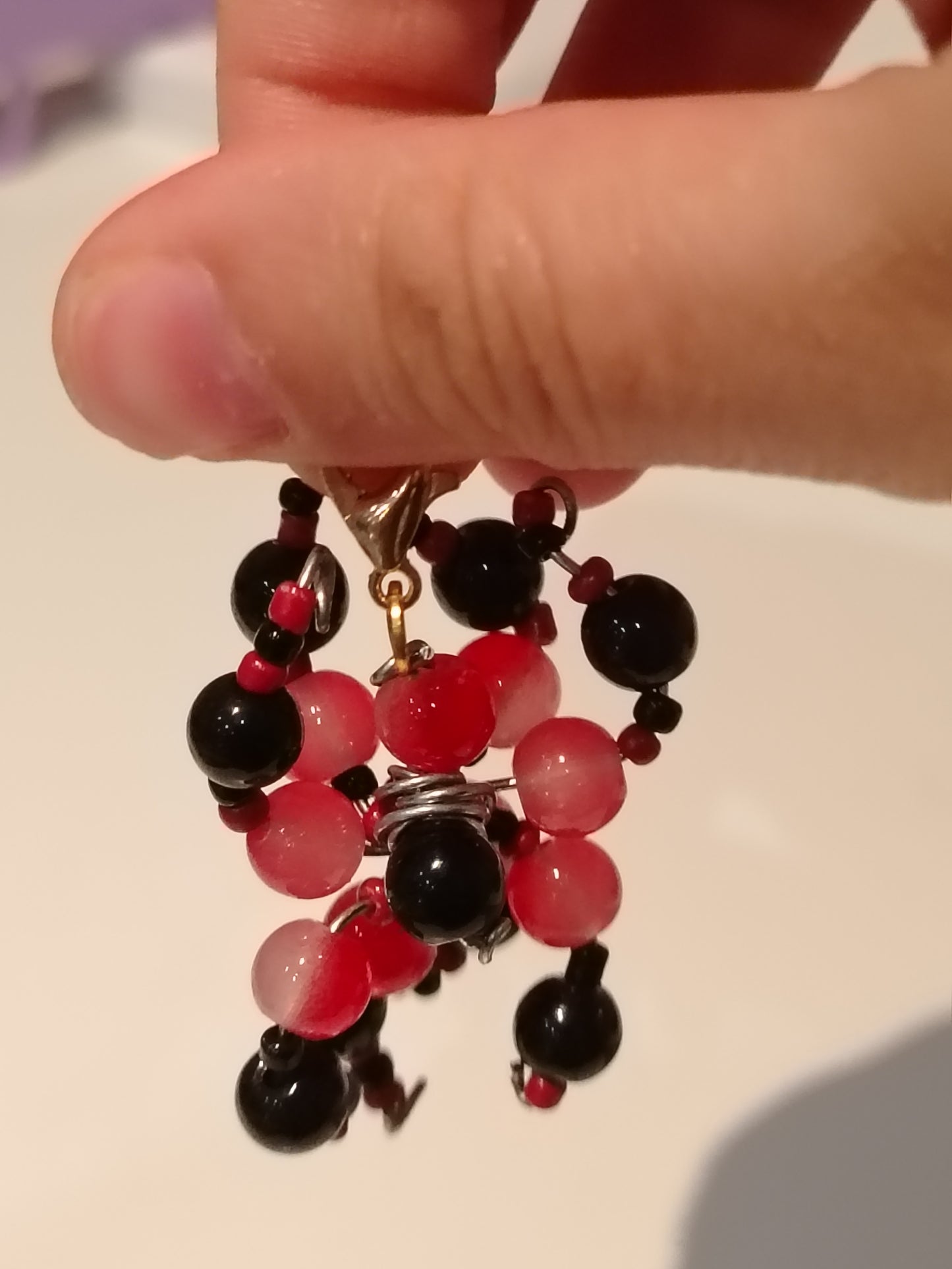 Beaded spider keyring