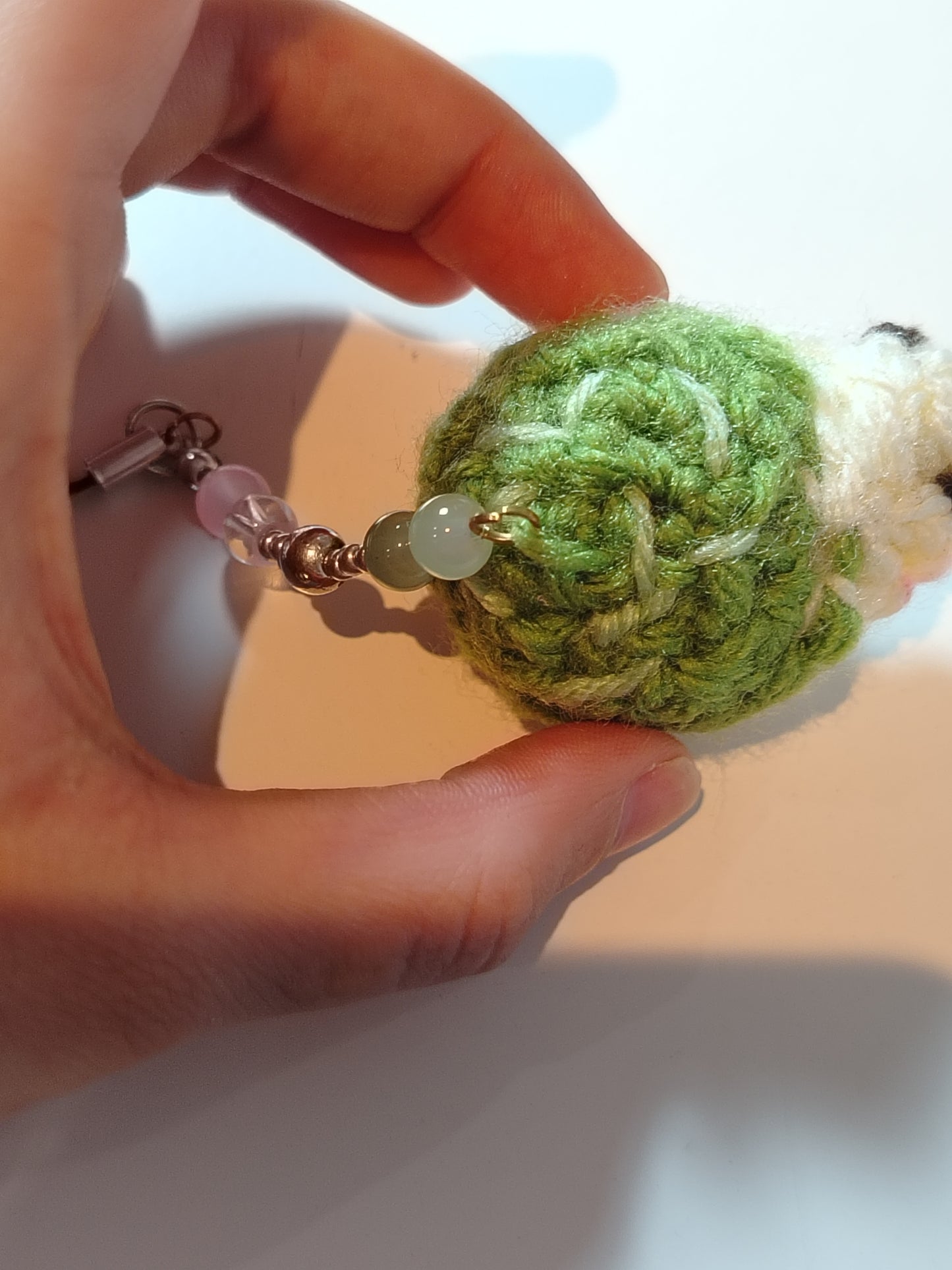 Crochet snail phone charm