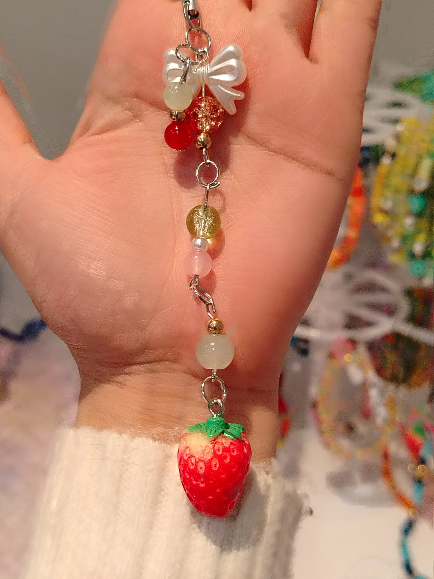 Strawberry phone charm